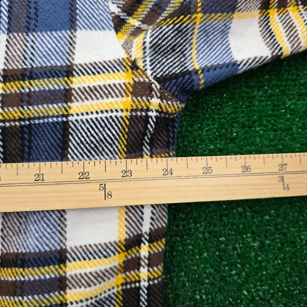 Depart West Flannel Shirt Mens 2XL Blue Plaid Button‎ Up Long Sleeve Outdoors